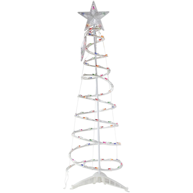 4ft Lighted Spiral Christmas Tree with Star Tree Topper  Multi Lights