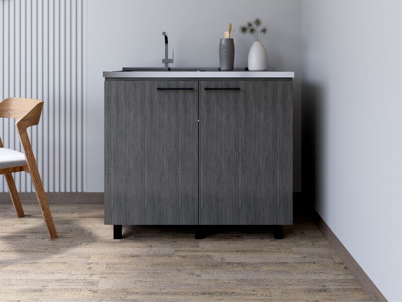 Utility Sink Cabinet Burwood, Kitchen, Smoky Oak