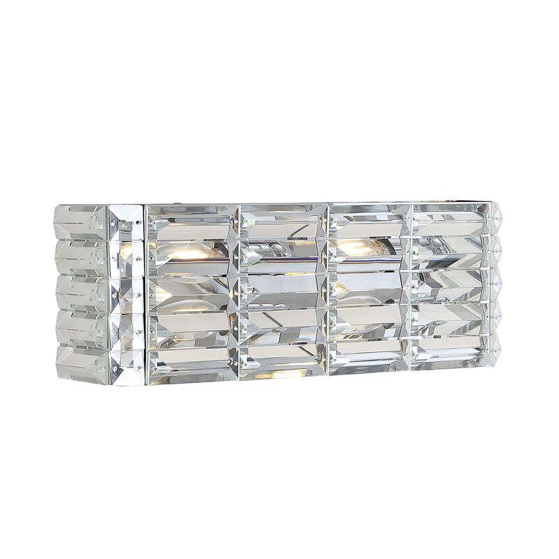 Evelyn Crystal Rectangle Ironcrystal Glam Modern LED Vanity Light