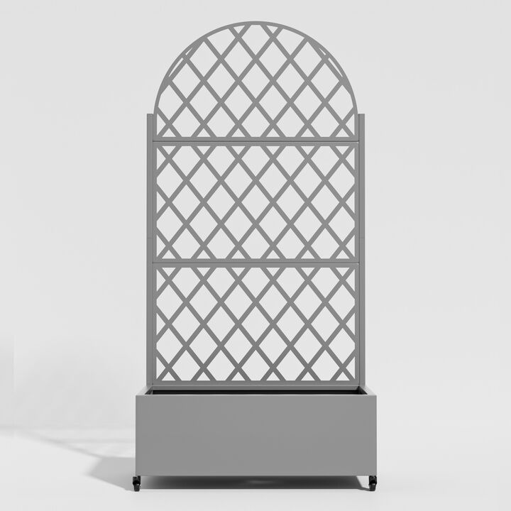 71*35.5 Archerd Metal Planter Box with Trellis