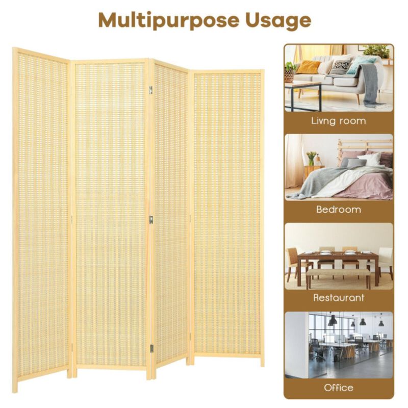 Hivvago 6 ft 4 Panel Portable Folding Room Divider Screen