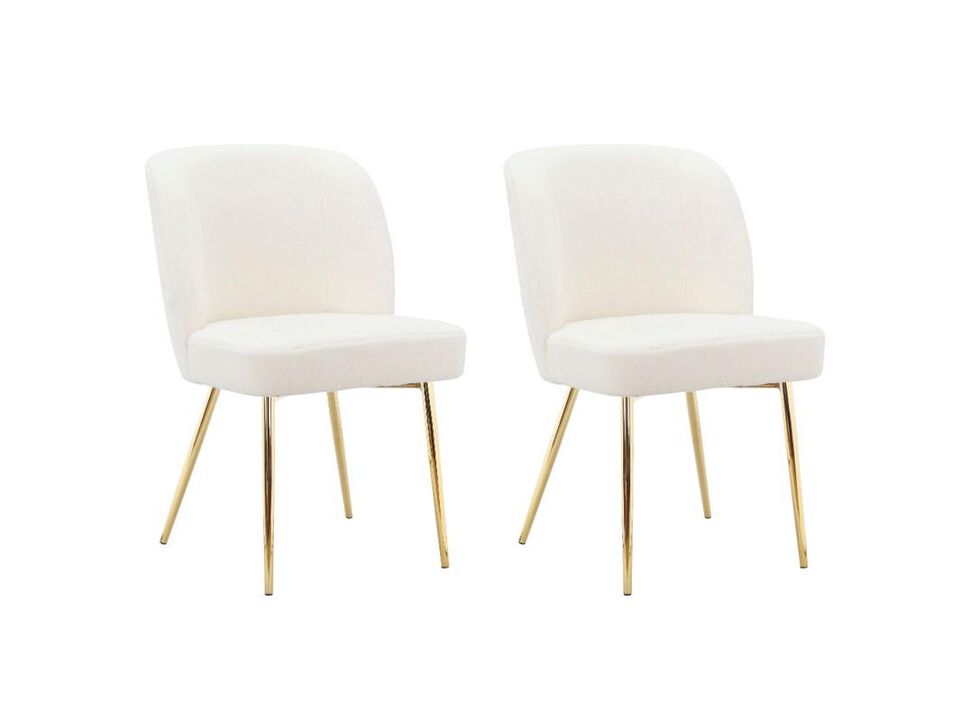 Ren Home Trina Armless Accent Chairs with Soft Velvet Cushion and Gold Chrome Legs Set of 2