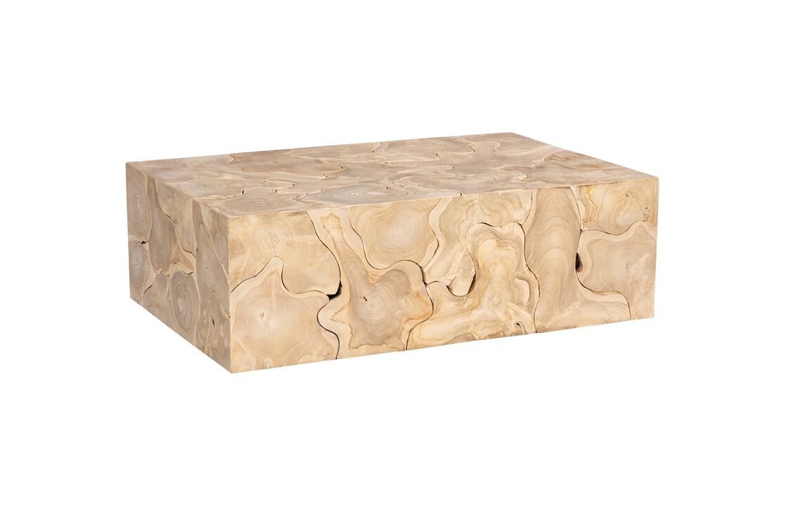 Teak Slice Rectangle Coffee Table