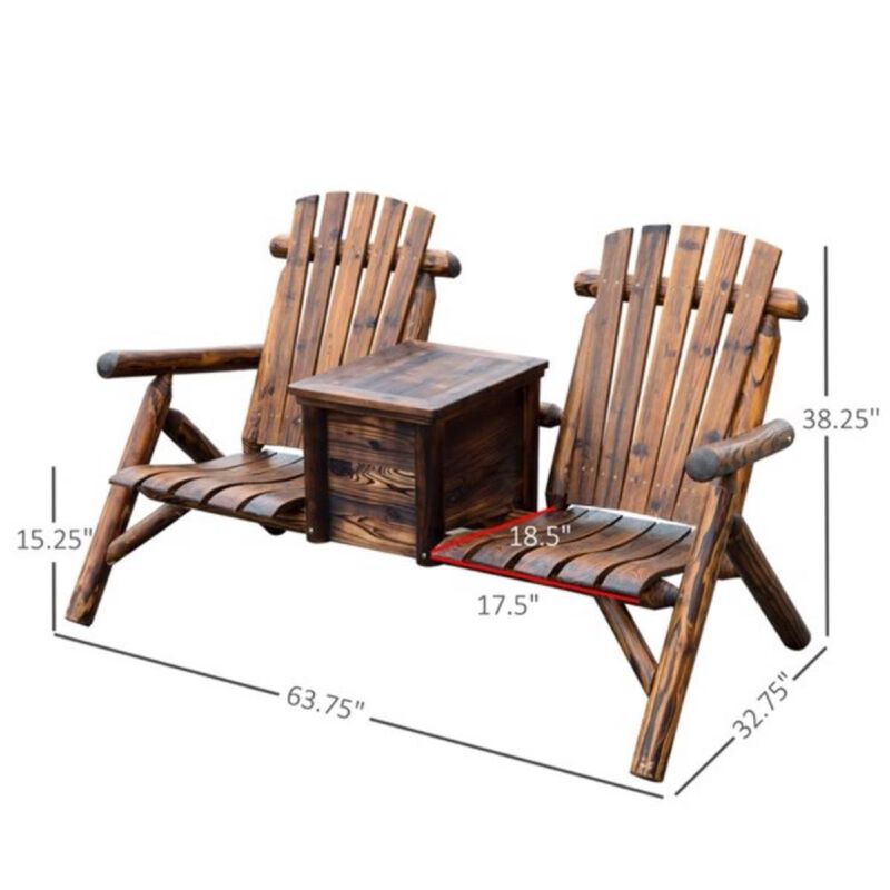 Loveseat Chair with Inset Ice Bucket – Outdoor Patio Seating with Built-In Cooler