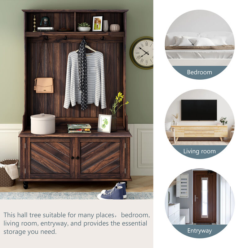 Merax Entryway Coat Rack with 4 Hooks Hall Tree
