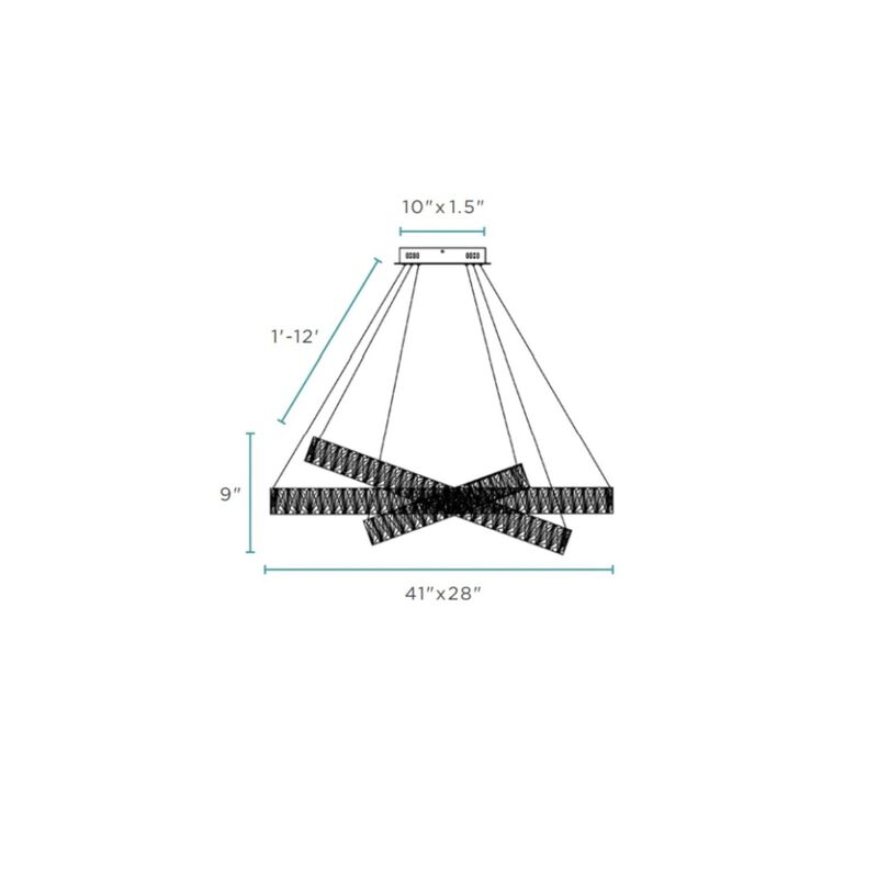 Crystal Elegance Chandelier Chrome Crystal Integrated LED 3 Ovals