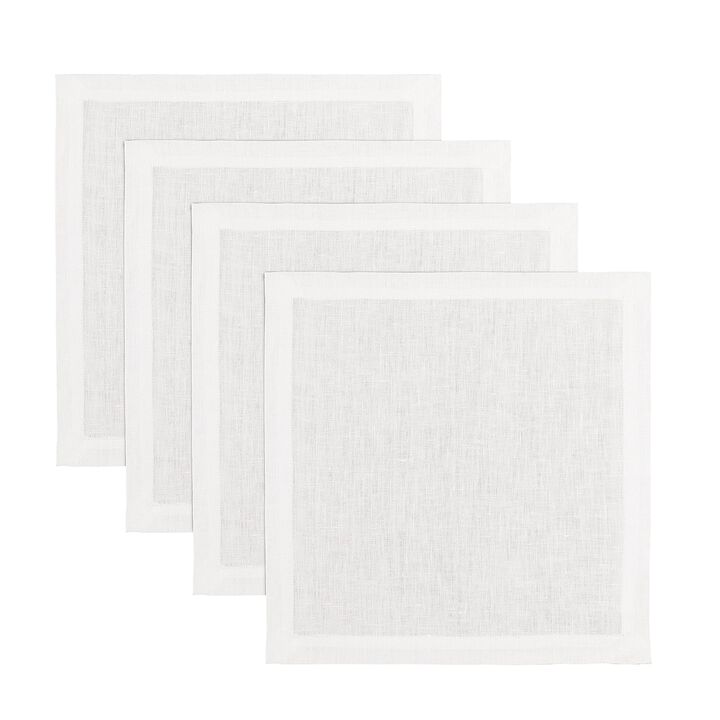 Solino Home 100% Pure Linen Square Placemats 14 x 14 Inch Set of 4 | Fete