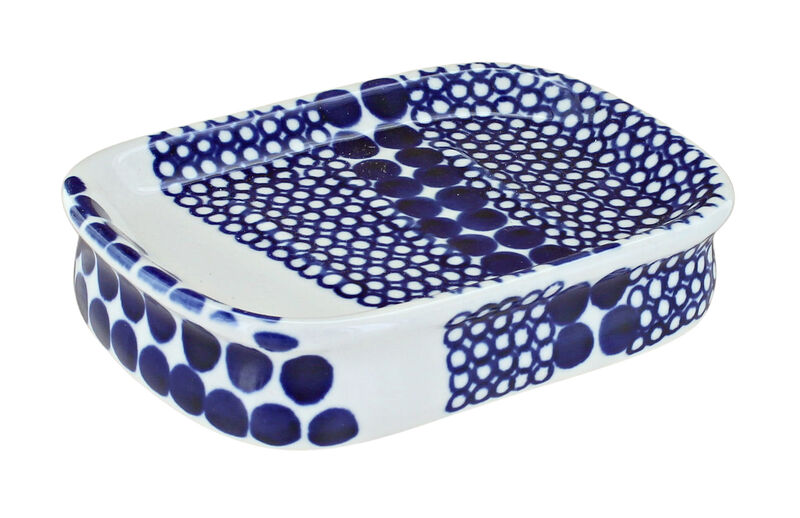 Blue Rose Polish Pottery Cobalt Soap Dish