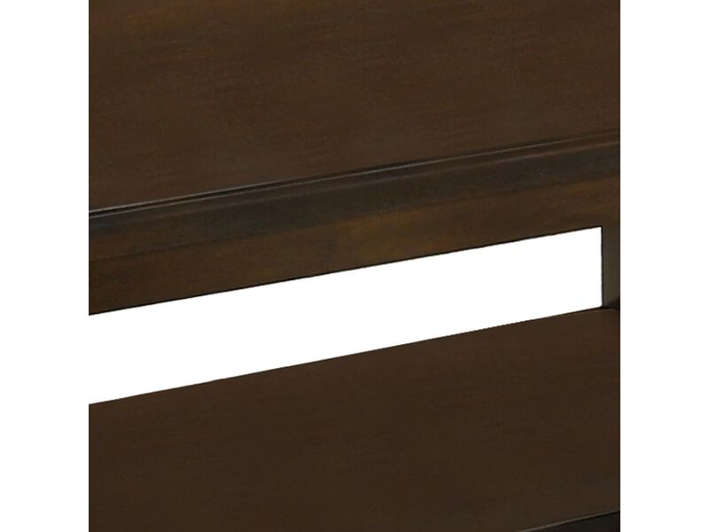 Wooden Coffee Table with One Open Shelf, Brown - Benzara