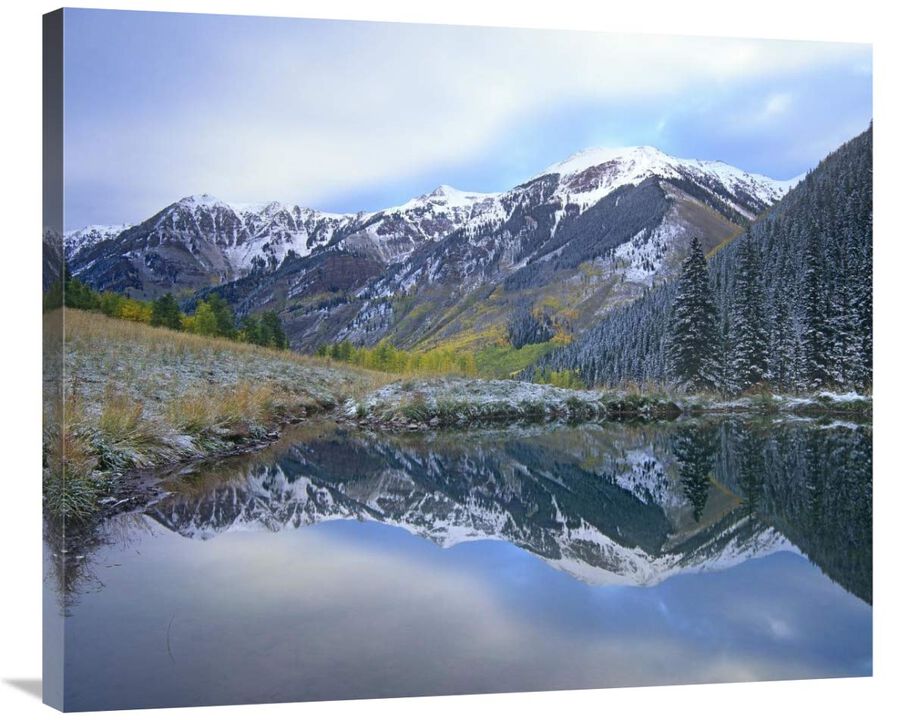 Pond and mountains, Maroon Bells-Snowmass Wilderness Area, Colorado-Canvas Art-36x29.88