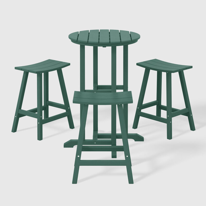 WestinTrends Outdoor Patio Counter Height Bar Stools Bistro Bar Table 4-Piece Set