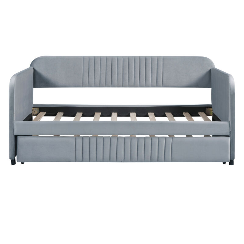 Merax Upholstered Daybed Sofa Bed With Trundle
