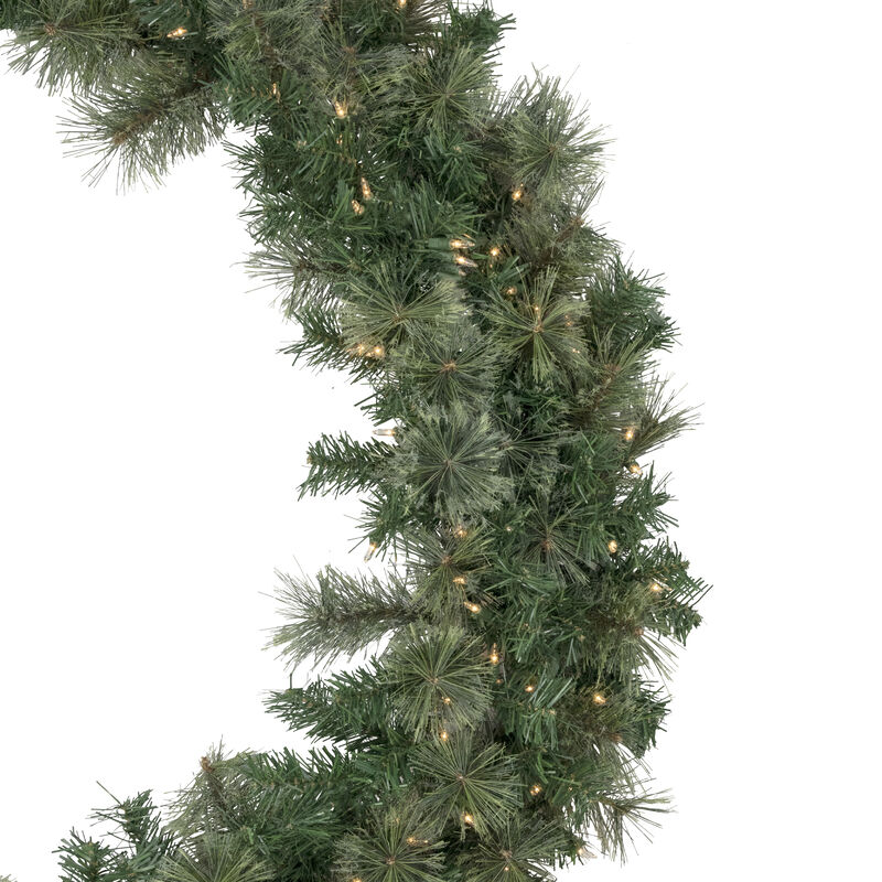 Pre-Lit Oregon Cashmere Pine Artificial Christmas Wreath  48-Inch  Clear Lights