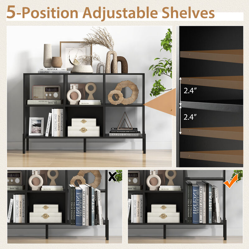 Open-Back Bookshelf with Drawer for Study