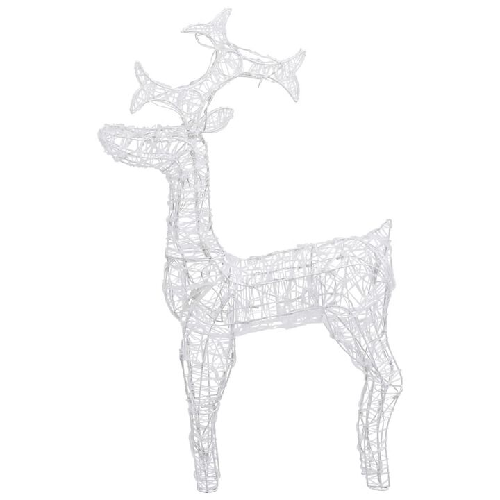 Outdoor Reindeer Christmas Decoration, 90 Cool White LEDs, Acrylic - Benzara