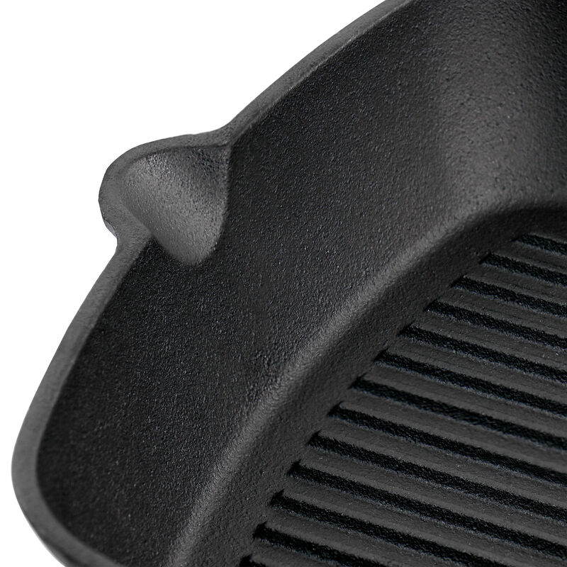 Oster Castaway 10 Inch Square Cast Iron Grill Pan with Pouring Spouts