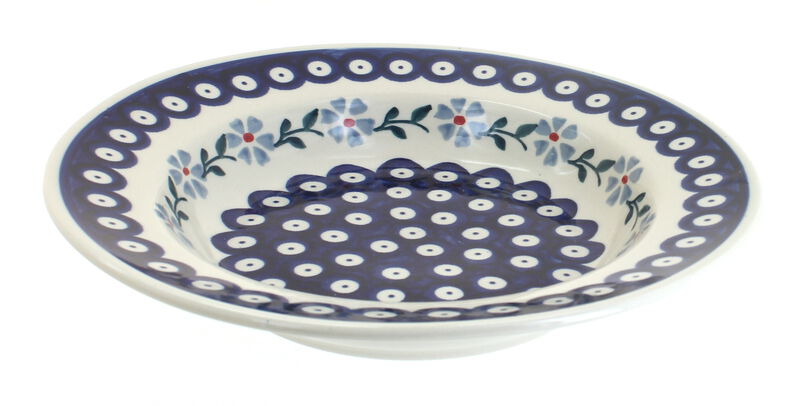 Blue Rose Polish Pottery Blue Violet Soup Plate