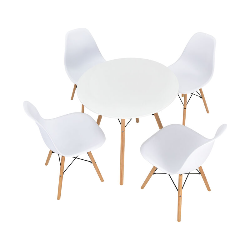 5 Pieces Table Set With Solid Wood Leg For Dining Room