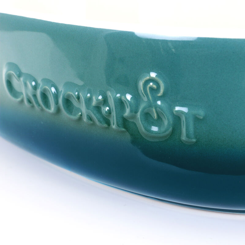 Crock Pot Artisan 2.5 Quart Oval Stoneware Casserole with Lid in Gradient Teal