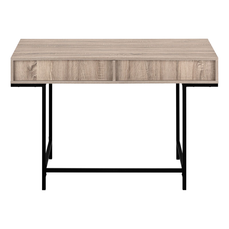 Monarch Specialties I 7555 Computer Desk, Home Office, Laptop, Storage Drawers, 48"L, Work, Metal, Laminate, Brown, Black, Contemporary, Modern