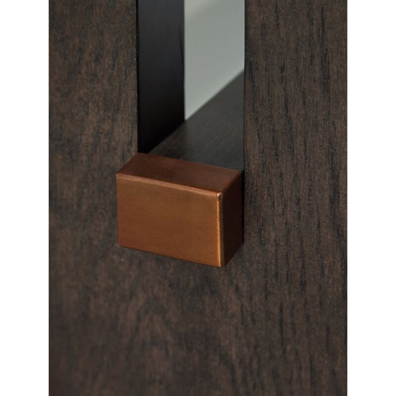 Haus Sofa Console Table, Marble Top, Panel legs, 52 Inch Brown Wood - Benzara
