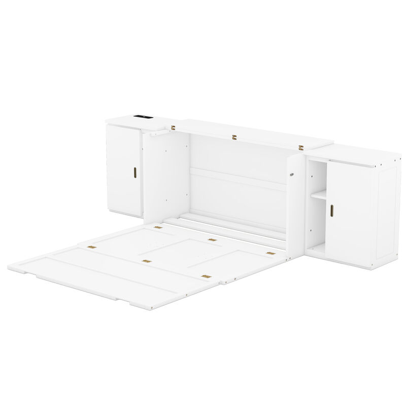 Merax Murphy Bed Cabinet with Shelves