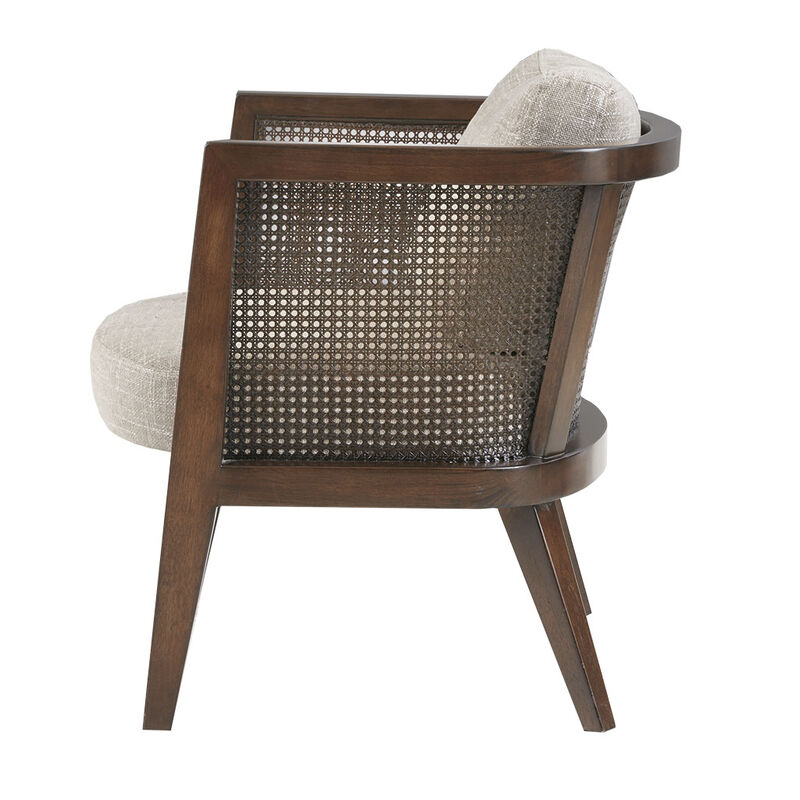 Gracie Mills Mollie Mid-Century Cane Upholstered Accent Chair