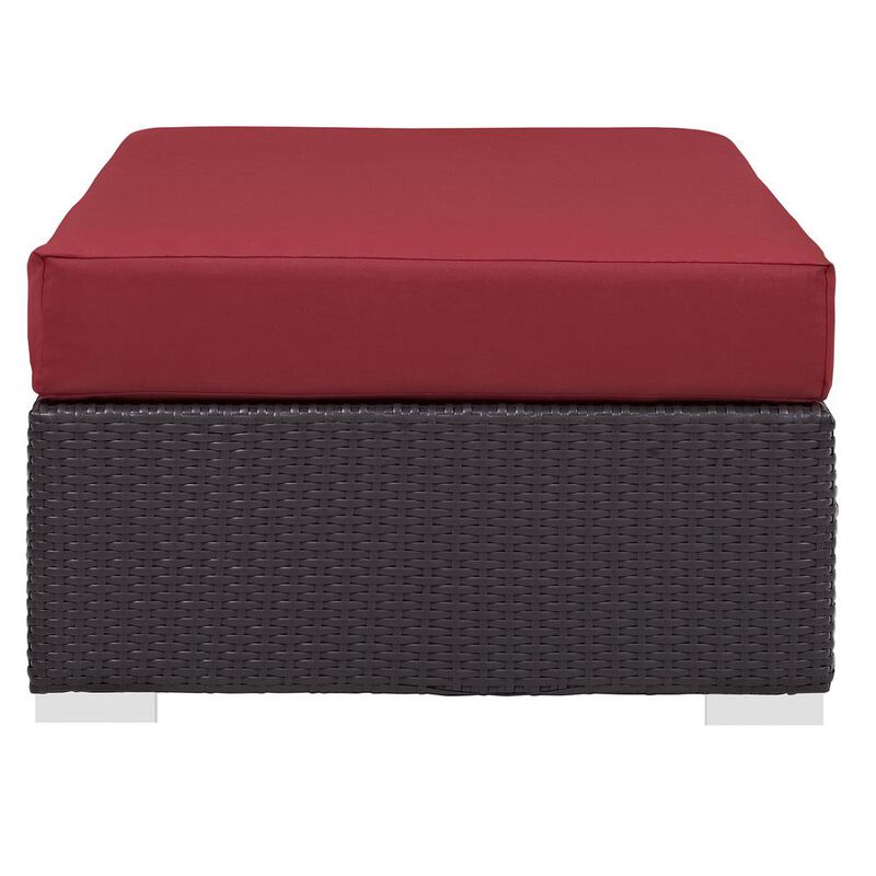 Modway Convene Outdoor Patio Fabric Rectangle Ottoman