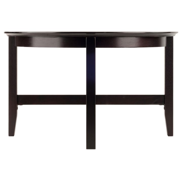 Winsome Elegant Ergode Wood Toby Round Coffee Table - Durable Solid Wood, 30" Diameter, Rich Espresso Finish, Shaker Style Legs, X Cross Stretcher, Assembly Required