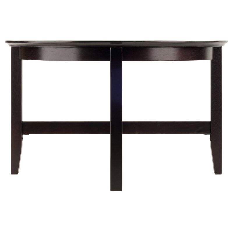 Winsome Elegant Ergode Wood Toby Round Coffee Table - Durable Solid Wood, 30" Diameter, Rich Espresso Finish, Shaker Style Legs, X Cross Stretcher, Assembly Required
