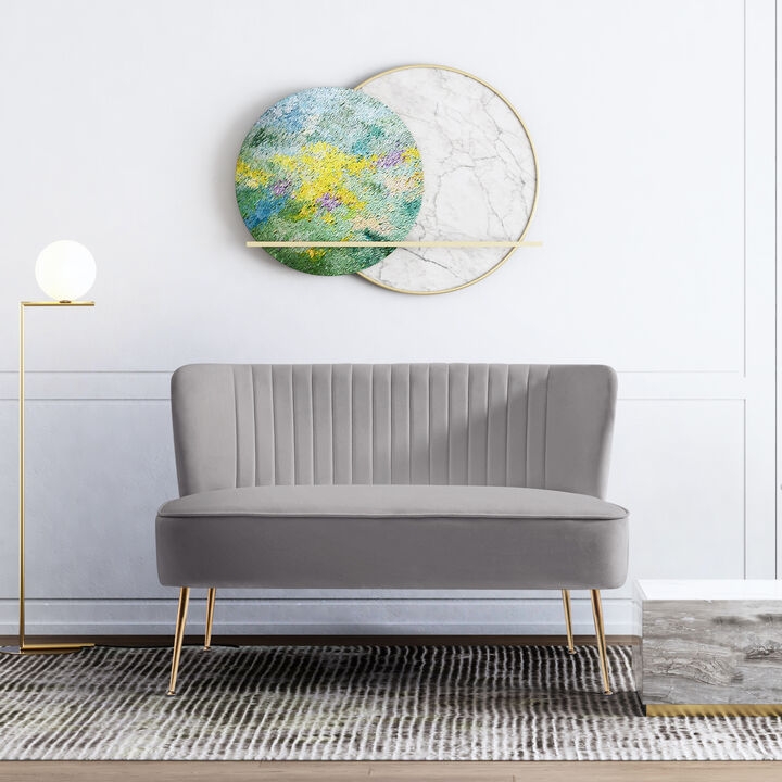WestinTrends 46" Wide Upholstered Velvet Love Seat Sofa