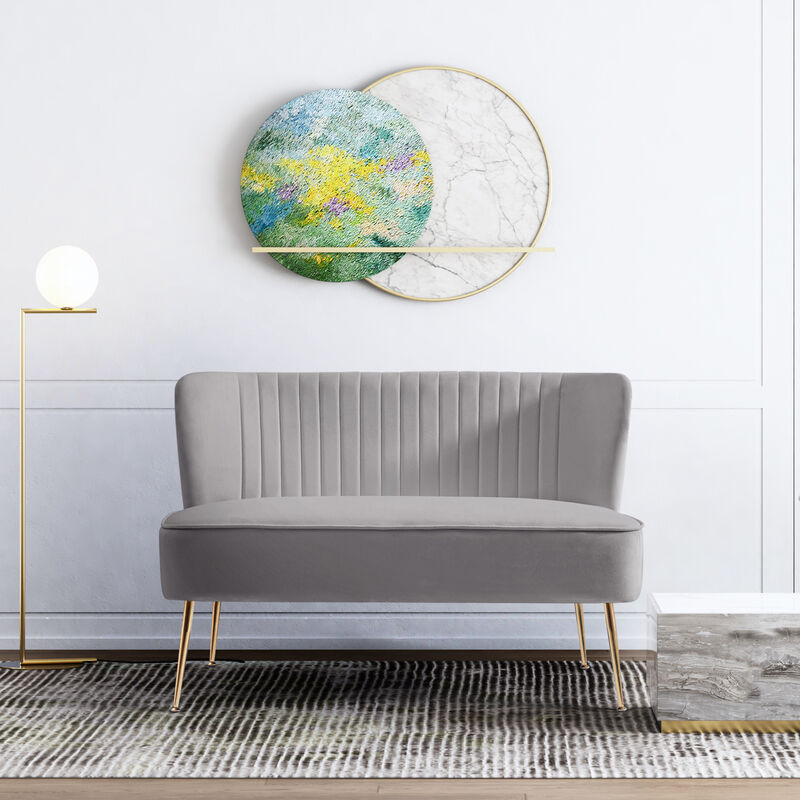 WestinTrends 46" Wide Upholstered Velvet Love Seat Sofa