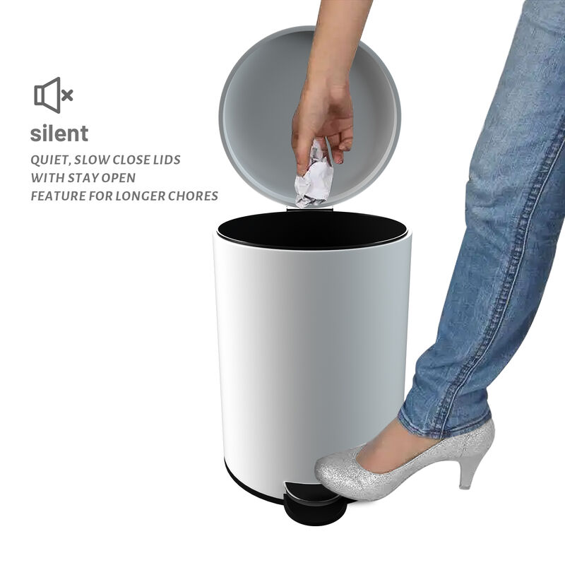 3.2 Gallon and 0.8 Gallon Stylish Step-On Wastebaskets