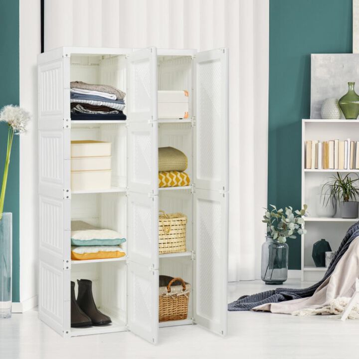 Hivvago Foldable Armoire Wardrobe Closet with 8/10/12 Cubes