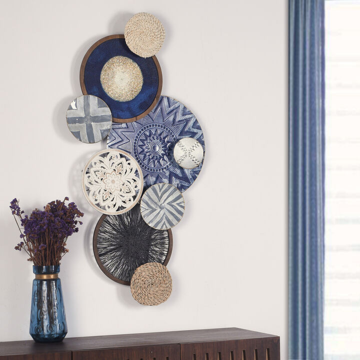 Navy Gold & Silver Wall Art
