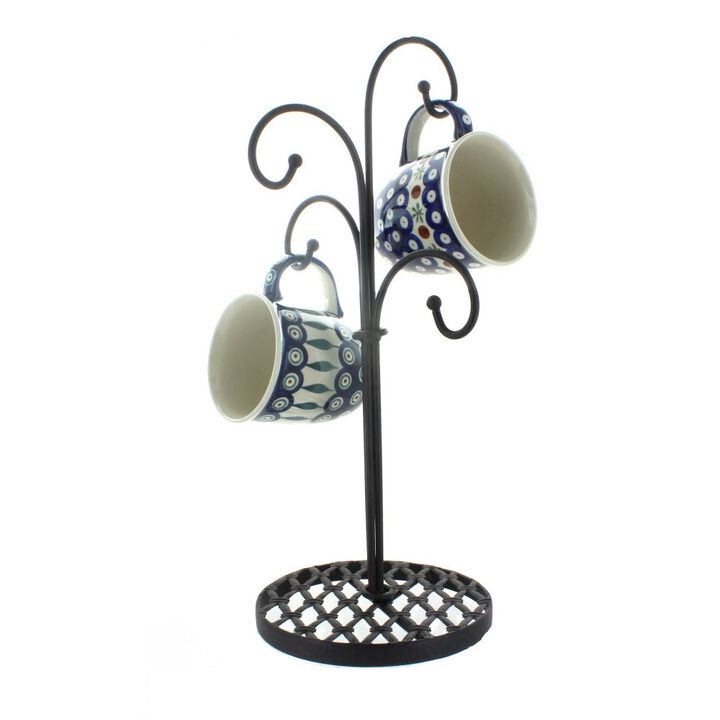 Blue Rose Polish Pottery 4 Arm Mug Stand