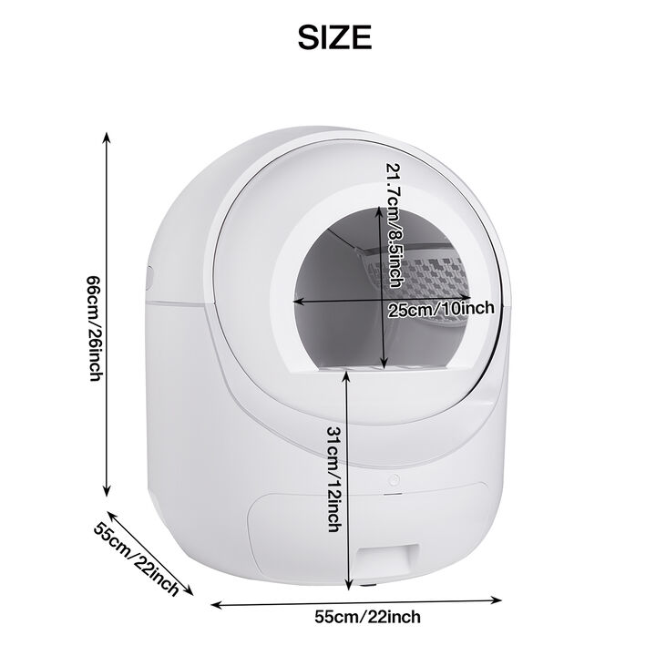 Streamdale Smart Pet Cat Litter Box with Odor Control & App