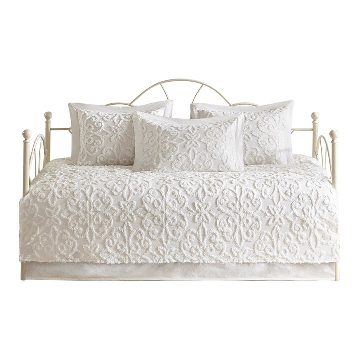 Gracie Mills Eldridge 5-Piece Tufted Chenille Floral Medallion Daybed Set