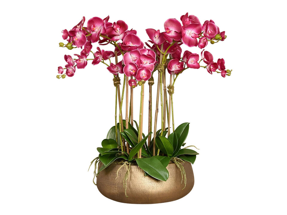 Faux Floral Arrangement -Orchid Centerpiece - 28"
