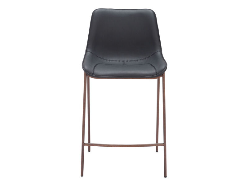 Magnus Counter Stool (Set of 2) Black & Walnut