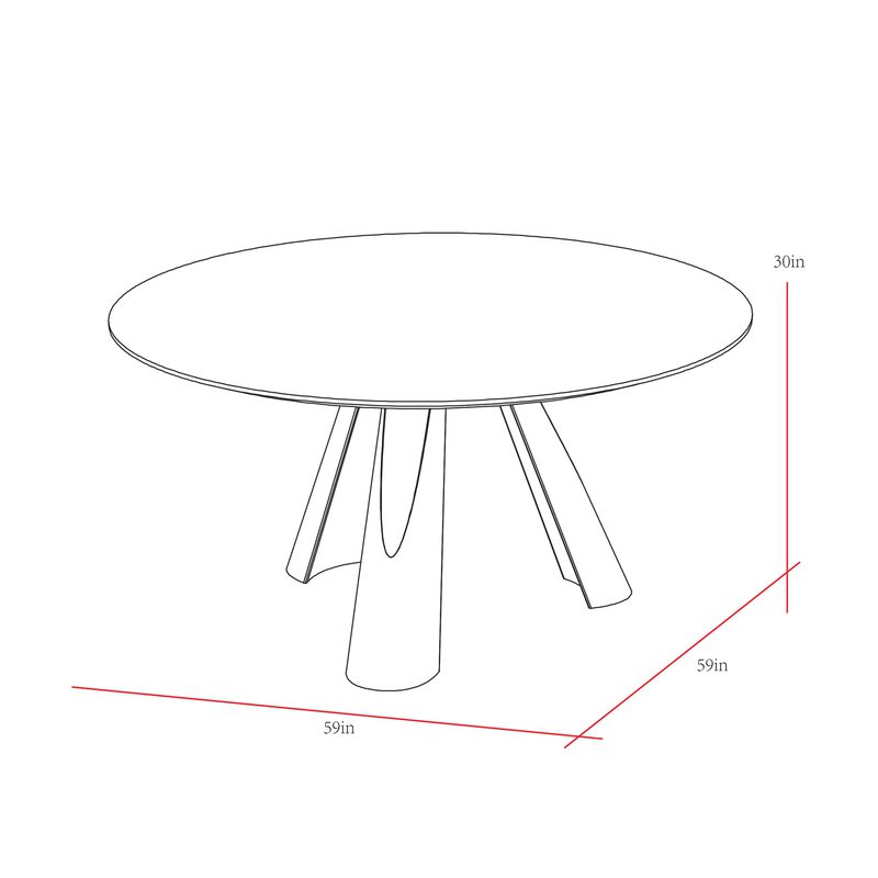 Pasargad Home Novara Design Dark Brown Round Dining Table, 59"W