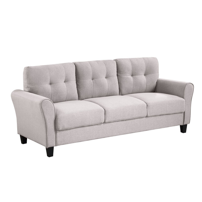 Merax Linen Upholstered Couch 3-Seat Sofa
