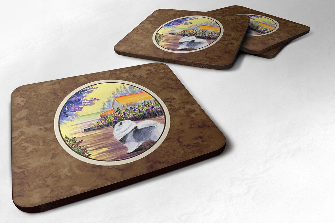 Caroline's Treasures SS8452FC Keeshond Foam Coasters (Set of 4), 3.5 H x 3.5 W, Multicolor