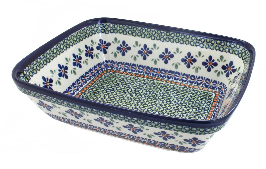 Blue Rose Polish Pottery Ballina Medium Deep Baker