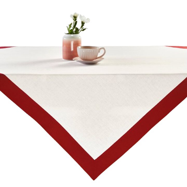 Solino Home 100% Pure Linen Table Throw 52 x 52 Inch | Contempo
