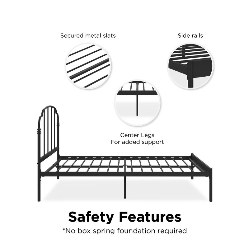 Camie Metal Bed, Twin, Black