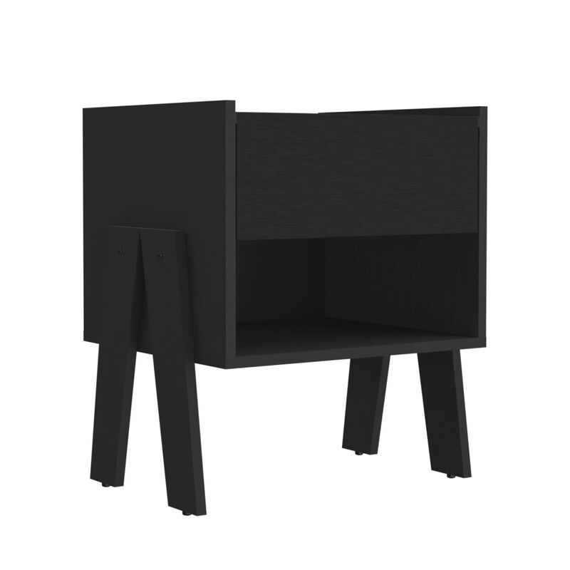 DEPOT E-SHOP Caladium Nightstand, One Drawer, One Open Shelf, Light Gray