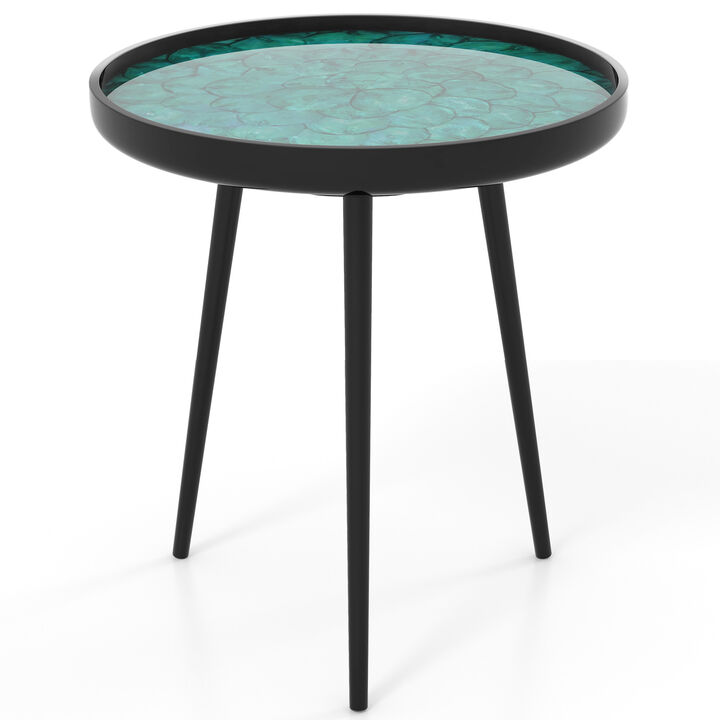 Mid-century Modern Coffee End Table with Sea Shell Decoration