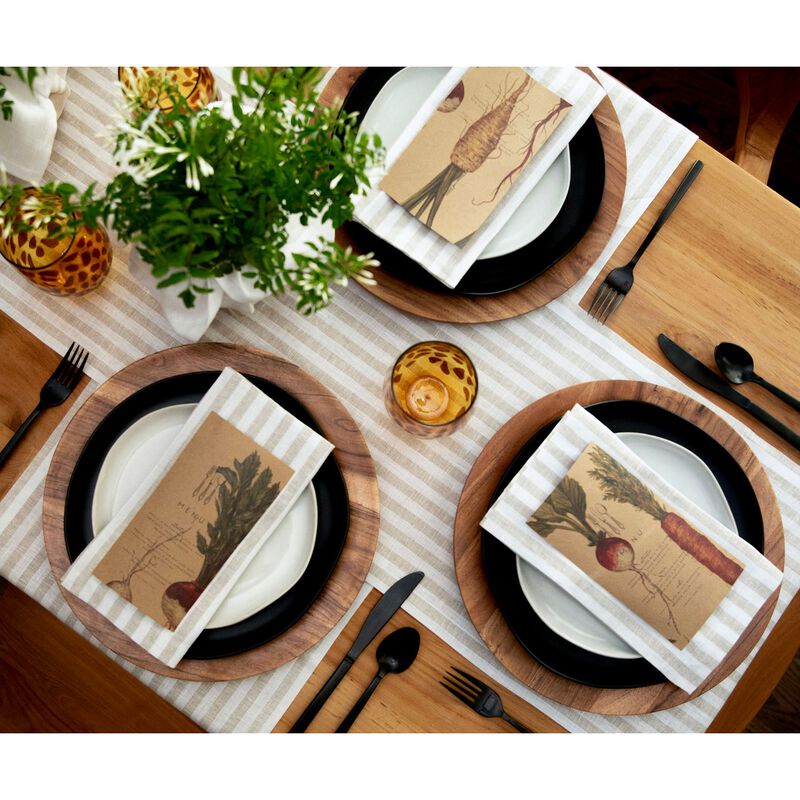 Solino Home 100% Pure Linen 14 x 19 Inch Placemats Set of 4 | Amalfi Stripe