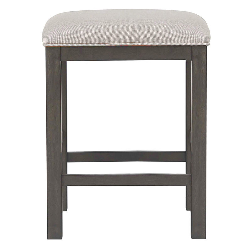 Shades of Gray 24 in. Gray Contemporary Backless Wood Frame Bar Stool with Upholstered Seat